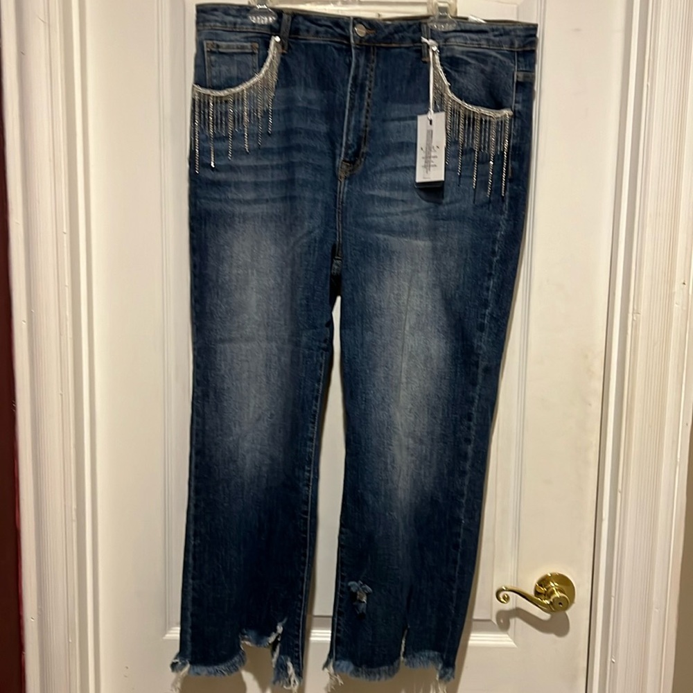 Risen high rise cropped jeans